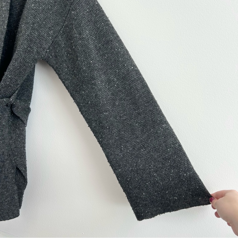 Madewell Donegal Tie-Waist Cardigan Sweater in Donegal Thunder Heather Black - L - Picture 3 of 12